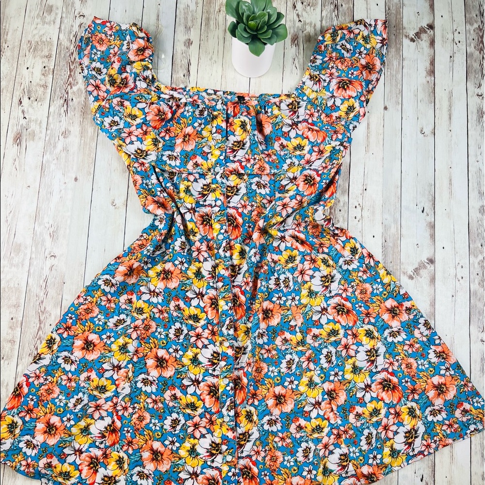 Macy’s BeBop skater mini dress floral size xl